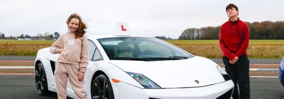 Young driver in a Lamborghini
