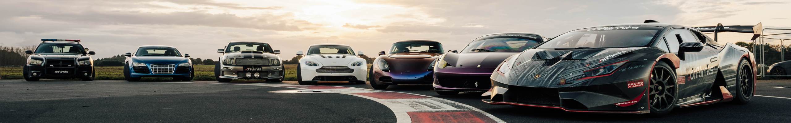 Book Direct Drift Limits fleet of cars lined up